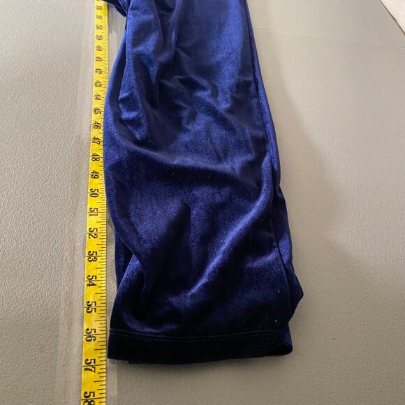 Lily Rose Juniors Velvet Jumpsuit Size XL Blue Belted Flutter Sleeves V-neck NWT - Picture 13 of 14